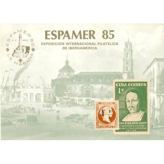 España Spain Hojitas Recuerdo 116 1985 FNMT Espamer 85 Colón Caballo Horse España Spain Hojitas Recuerdo 116 1985 FNMT Espamer 85 Colón Caballo Horse