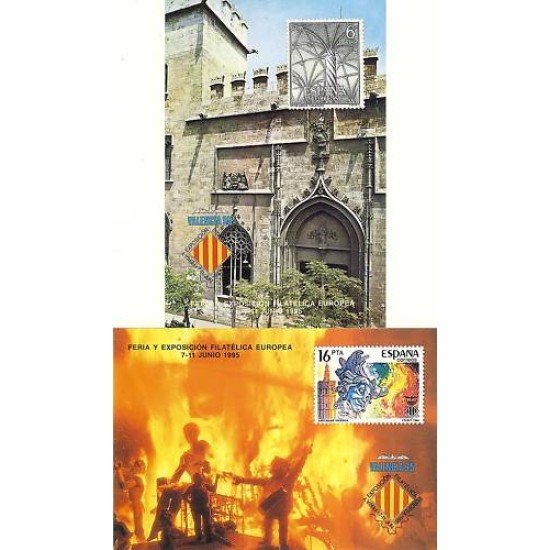 España Spain Hojitas Recuerdo 131/32 1995 FNMT Valencia 95 Fallas España Spain Hojitas Recuerdo 131/32 1995 FNMT Valencia 95 Fallas