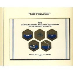 España Spain Hojitas Recuerdo 24 1974 FNMT Campeonato del Mundo de Tetrathlon Tirada: 500 España Spain Hojitas Recuerdo 24 1974 FNMT Campeonato del Mundo de Tetrathlon Tirada: 500