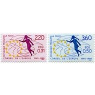 France Francia Servicios 100/01 1989 40º Aniv. del Consejo de Europa  Alegoría paloma niña MNH