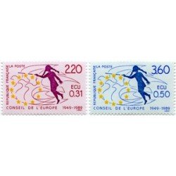 France Francia Servicios 100/01 1989 40º Aniv. del Consejo de Europa Alegoría paloma niña MNH France Francia Servicios 100/01 1989 40º Aniv. del Consejo de Europa Alegoría paloma niña MNH