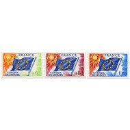 France Francia Servicios 46/48 1975 Consejo de Europa Bandera Lujo