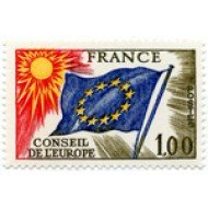 France Francia Servicios 49 1976 Consejo de Europa Bandera Lujo