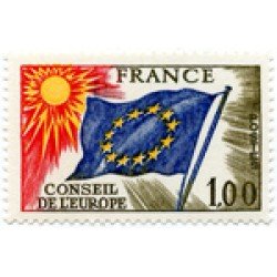 France Francia Servicios 49 1976 Consejo de Europa Bandera Lujo France Francia Servicios 49 1976 Consejo de Europa Bandera Lujo