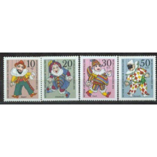 VAR1/S  Alemania Berlín  Nº 335/38  1970  Sorteo benéfiico-marionetas-Lujo
