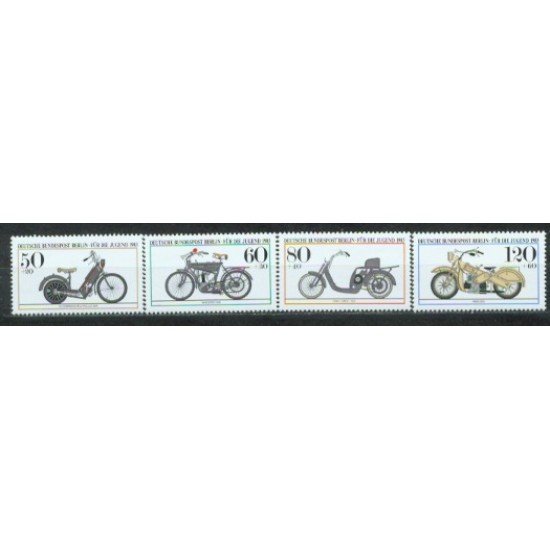 TRA2/S Alemania Berlín  655/58 1983 Sorteo por la juventud motocicletas históricas MNH