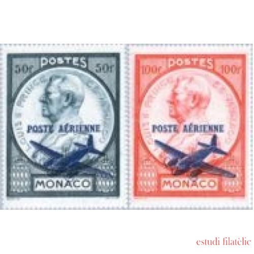 Monaco A 13/14 1946 Sello de 1946-Luis II Avión MNH