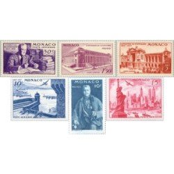 Monaco A 22/27 1947 Exposición del Centenario del Sello Americano en Nueva York MNH Monaco A 22/27 1947 Exposición del Centenario del Sello Americano en Nueva York MNH