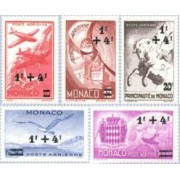 Monaco A 8/12 1945 Símbolos Pegaso Escudo Avión MNH