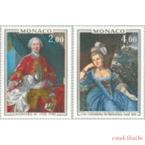 Monaco  1029/30 1975 Cuadros de Honoré II y Catherine de Brignole-Sale-príncipes de Mónaco Lujo