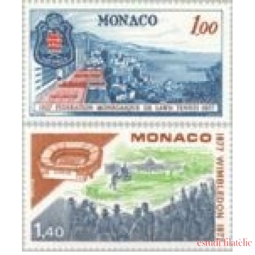 Monaco - 1121/22 - 1977 50º Aniv. Fed. monegasca de tenis y 100º aniv. Wimbledon-Lujo