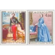 Monaco - 1196/97 - 1979 Charles III y Antoinette de Mérode-príncipes de Mónaco-cuadros-Lujo