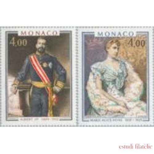 Monaco - 1245/46 - 1980 Cuadros de Alberto I y Marie Alice Heine-príncipes de Mónaco-Lujo