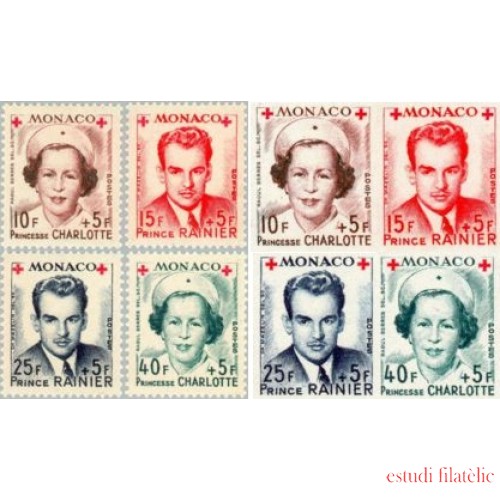 Monaco - 334B/37B - 1949 8 valores-Princesa Charlotte y Rainiero III-sin dentar-Lujo