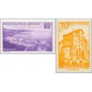 Monaco  - 487/88 - 1957 Vistas del principado-sellos de 1939-41 Lujo