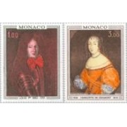 Monaco - 845/46 - 1970 Cuadros de Luis I y Carlota de Grammont-príncipes Lujo