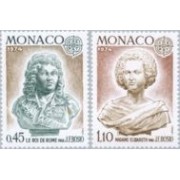 Monaco - 957/58 - 1974 Europa-esculturas de J. F. Bosio-Lujo