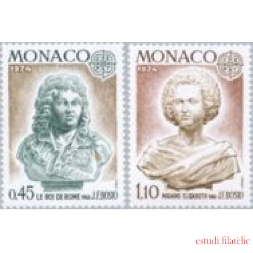 Monaco - 957/58 - 1974 Europa-esculturas de J. F. Bosio-Lujo