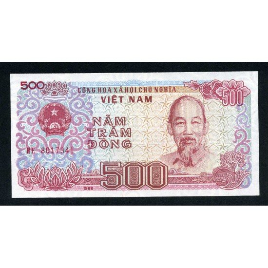 Billete P.101 Vietnam 500 Dông 1988 SC Billete P.101 Vietnam 500 Dông 1988 SC