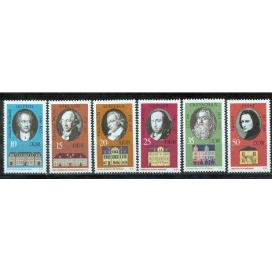 Alemania Oriental - 1549/54 - GERMANY 1973 Residencias de celebridades-Weimar-Lujo
