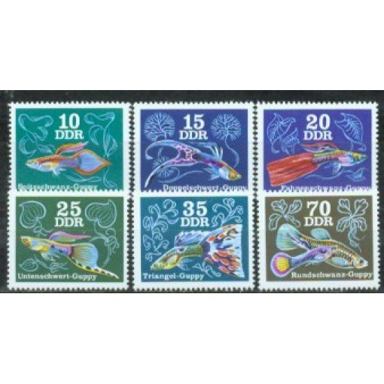 Alemania Oriental - 1852/57 - GERMANY 1976 Peces de acuario Lujo Alemania Oriental - 1852/57 - GERMANY 1976 Peces de acuario Lujo
