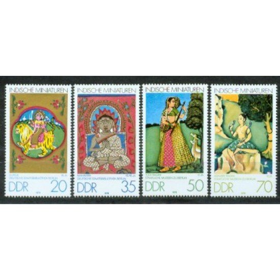 FAU1/VAR1/S Alemania Oriental DDR Nº 2083/86 1979 Miniaturas de la India del museo de Berlín Lujo FAU1/VAR1/S Alemania Oriental DDR Nº 2083/86 1979 Miniaturas de la India del museo de Berlín Lujo