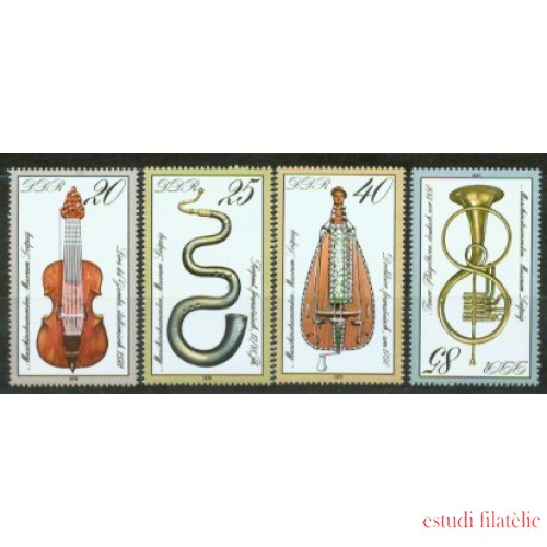 CIN/S Alemania Oriental DDR  Nº 2109/12  1979 Instrumentos de música-museo Leipzig-Lujo