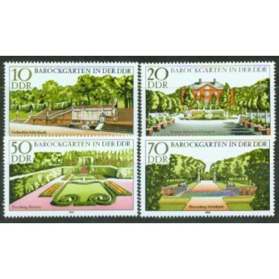 Alemania Oriental - 2150/53 - GERMANY 1980 Jardines barrocos en la RDA Lujo Alemania Oriental - 2150/53 - GERMANY 1980 Jardines barrocos en la RDA Lujo
