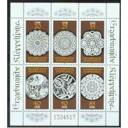 Alemania Oriental - 2821/26-H Mini-hojita 6 sellos - GERMANY 1988 Punto de cruz Lujo Alemania Oriental - 2821/26-H Mini-hojita 6 sellos - GERMANY 1988 Punto de cruz Lujo