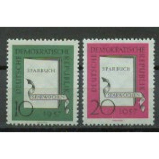 Alemania Oriental - 323/24  - GERMANY 1957 Semana del ahorro Lujo