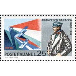 TRA1/S Italia Italy Nº 1015 1968 50º Aniv. muerte F. Baracca-piloto- Lujo TRA1/S Italia Italy Nº 1015 1968 50º Aniv. muerte F. Baracca-piloto- Lujo