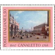 Italia - 1020 - 1968 Bicentenario muerte de Canaletto-pintura-Lujo