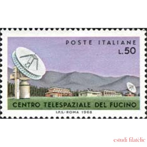 Italia - 1030 - 1968 Centro telespacial de Fucino Lujo