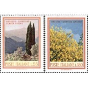 Italia - 1031/32 - 1968 Flores y árboles Lujo