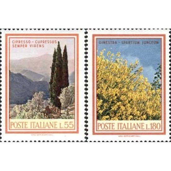 Italia - 1031/32 - 1968 Flores y árboles Lujo