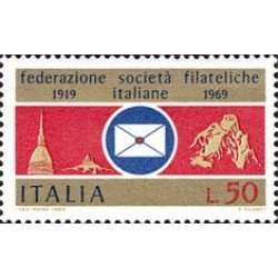 Italia - 1039 - 1969 50º Aniv. de la Fed. ncnal. de socied. filatélicas Lujo Italia - 1039 - 1969 50º Aniv. de la Fed. ncnal. de socied. filatélicas Lujo