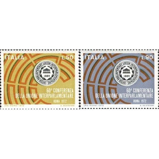 Italia - 1107/08 - 1972 60ª Conf. de la Unión iterparlamentaria-Roma-Lujo