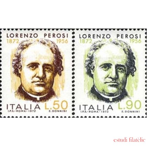 Italia - 1119/20 - 1972 Cent. compositor L. Perosi Lujo