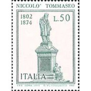 Italia - 1190 - 1974 Cent. muerte del escritor N. Tommaseo Lujo