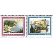 Italia - 1192/93 - 1974 Turismo-cuadros de Vangelli-Lujo