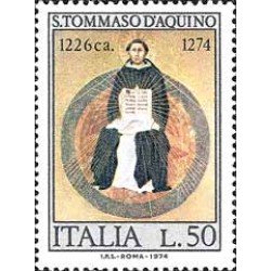 Italia - 1202 - 1974 7º Cent. muerte de St. Tomás de Aquino Lujo Italia - 1202 - 1974 7º Cent. muerte de St. Tomás de Aquino Lujo