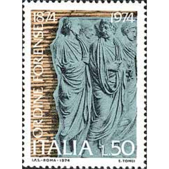 Italia - 1203 - 1974 Cent. del consejo de la orden de abogados-bajorelieve-Lujo