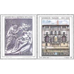 Italia - 1208/09 - 1974 4º Cent. muerte G. Vasari y 6º cent .J. de la Quercia-obras-Lujo Italia - 1208/09 - 1974 4º Cent. muerte G. Vasari y 6º cent .J. de la Quercia-obras-Lujo