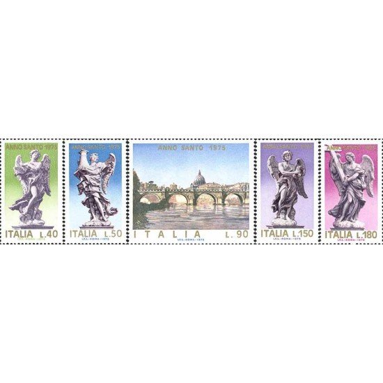 Italia - 1211/15 - 1975 Año Santo-angeles/varios-Lujo