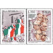 Italia - 1264/65 - 1976 30º Aniversario de la Repúplica Lujo