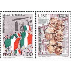 Italia - 1264/65 - 1976 30º Aniversario de la Repúplica Lujo Italia - 1264/65 - 1976 30º Aniversario de la Repúplica Lujo