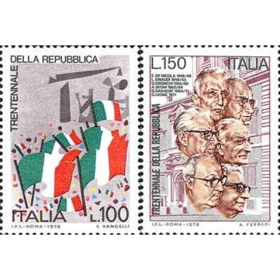 Italia - 1264/65 - 1976 30º Aniversario de la Repúplica Lujo