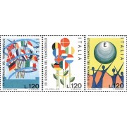 Italia - 1364/66 - 1978 XXª Jornada del sello-dibujos de niños sobre Europa unida-Lujo