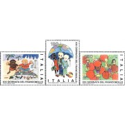 Italia - 1411/13 - 1979 XXIª Jornada del sello-dibujos de niños-Lujo
