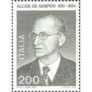 Italia - 1475 - 1981 100º Aniv. Alcide De Gasperi promotor de la idea europea Lujo